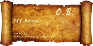 Off Bence névjegykártya